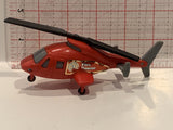 Red Fire Rescue Helicopter Toy Car Vehicle