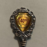 Happy 40th Anniversary Wreath Collectable Souvenir Spoon BV