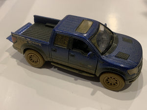 Blue 2013 Ford F-150 SVT Raptor Supercrew Kinsmart Toy Car Vehicle