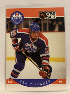 #97 Esa Tikkanen Edmonton Oilers 1990-91 Pro Set Hockey Card