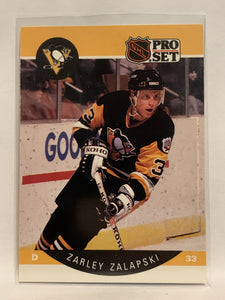 #242 Zarley Zalapski Pittsburgh Penguins 1990-91 Pro Set Hockey Card