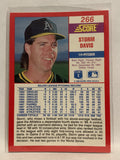 #266 Storm Davis Oakland Athletics 1990 Score Baseball Card