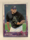 #668 Jairo Diaz Rookie Colorado Avalanche 2015 Topps Series two Baseball Card