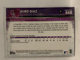 #668 Jairo Diaz Rookie Colorado Avalanche 2015 Topps Series two Baseball Card