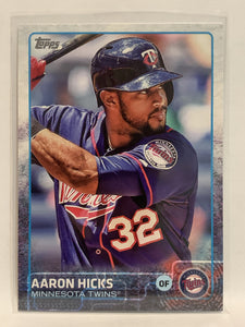 #457 Aaron Hicks Minnesota Twins 2015 Topps Series two Baseball Card