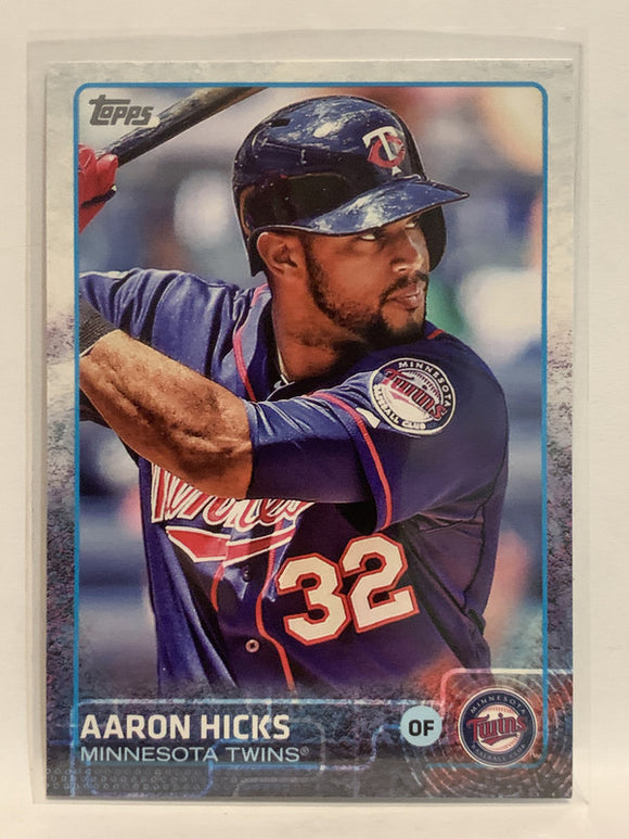 #457 Aaron Hicks Minnesota Twins 2015 Topps Series two Baseball Card