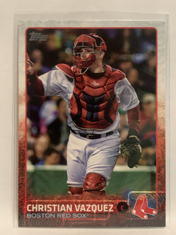 #445 Christian Vazquez Boston Red Sox 2015 Topps Series two Baseball Card