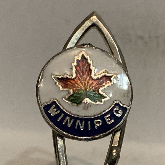 Winnipeg Manitoba Maple Leaf Collectable Souvenir Spoon CF