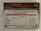 #572 A.J. Pollock Arizona Diamondbacks 2015 Topps Series two Baseball Card