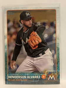 #577 Henderson Alvarez Miami Marlins 2015 Topps Series two Baseball Card