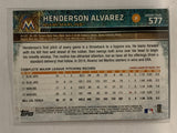 #577 Henderson Alvarez Miami Marlins 2015 Topps Series two Baseball Card