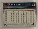 #590 Torii Hunter Minnesota Twins 2015 Topps Series two Baseball Card