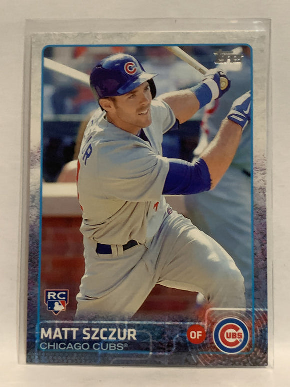 #637 Matt Szczur Rookie Chicago Cubs 2015 Topps Series two Baseball Card