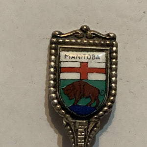 Manitoba Crest Emble Crocus Flower Collectable Souvenir Spoon CG