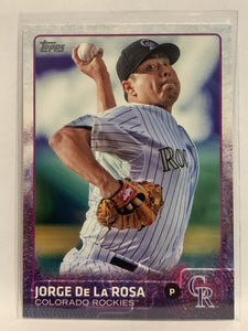 #679 Jorge De La Rosa Colorado Rockies 2015 Topps Series two Baseball Card