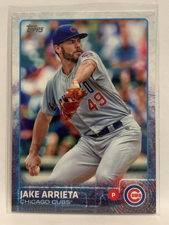 #555 Jake Arrieta Chicago Cubs 2015 Topps Series two Baseball Card