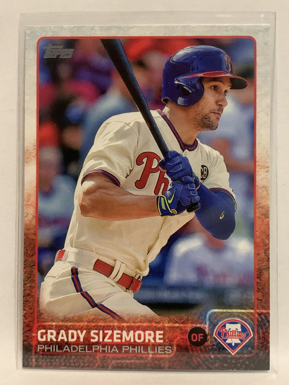 #553 Grady Sizemore Philadelphia Phillies 2015 Topps Series two Baseball Card