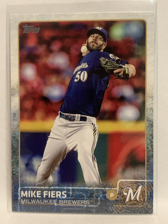 #435 Mike Fiers Milwaukee Brewers 2015 Topps Series two Baseball Card