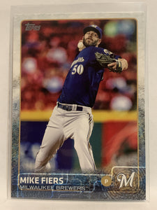 #435 Mike Fiers Milwaukee Brewers 2015 Topps Series two Baseball Card