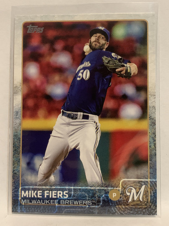 #435 Mike Fiers Milwaukee Brewers 2015 Topps Series two Baseball Card