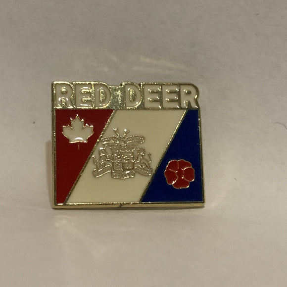 Red Deer Alberta Flag Lapel Hat Pin