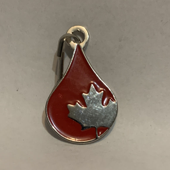 Canadian Blood Donors Zipper Pull Lapel Hat Pin