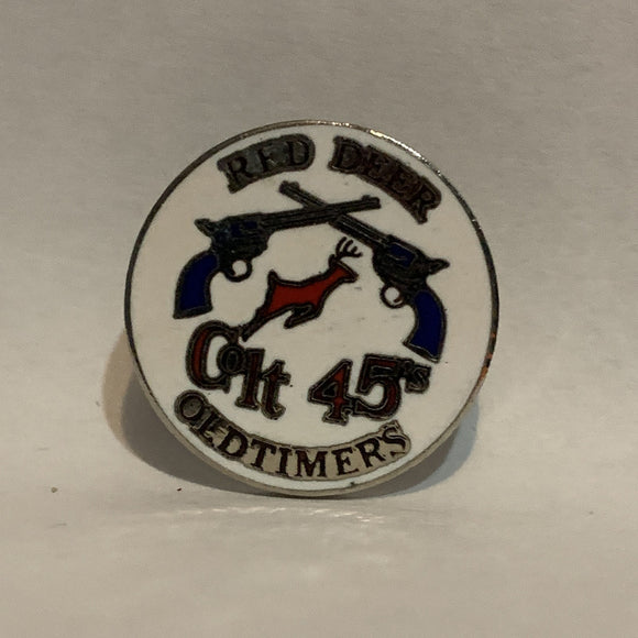 Red Deer Old Timers Colt 45th Revolver Lapel Hat Pin