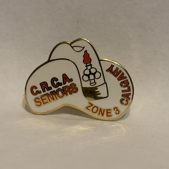 C.R.C.A. Seniors Olympics Calgary Zone 3 White Hat Lapel Hat Pin