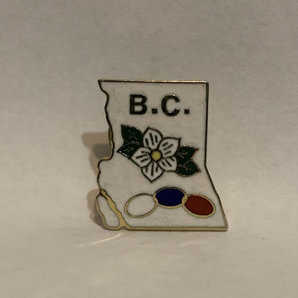 BC Three Rings White Blue Red Dogwood Flower Lapel Hat Pin