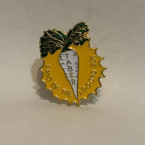 Taber Land of the Looong Sun Carrot Alberta Lapel Hat Pin