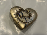 Dragon on a Heart Lapel Hat Pin