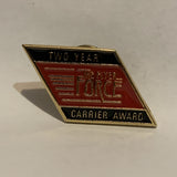 The Flyer Force Two Year Carrier Award Logo Lapel Hat Pin