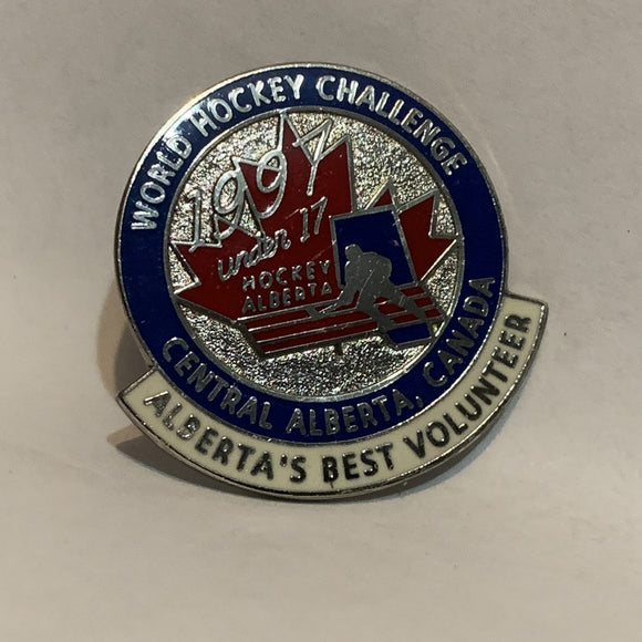 World Hockey Challenge Alberta's Best Volunteer 1997 Lapel Hat Pin