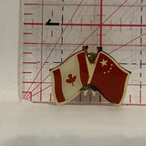 Cnada China Friendship Flags Lapel Hat Pin