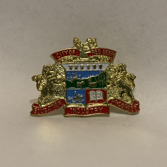 City of Red Deer Coat of Arms Alberta Lapel Hat Pin