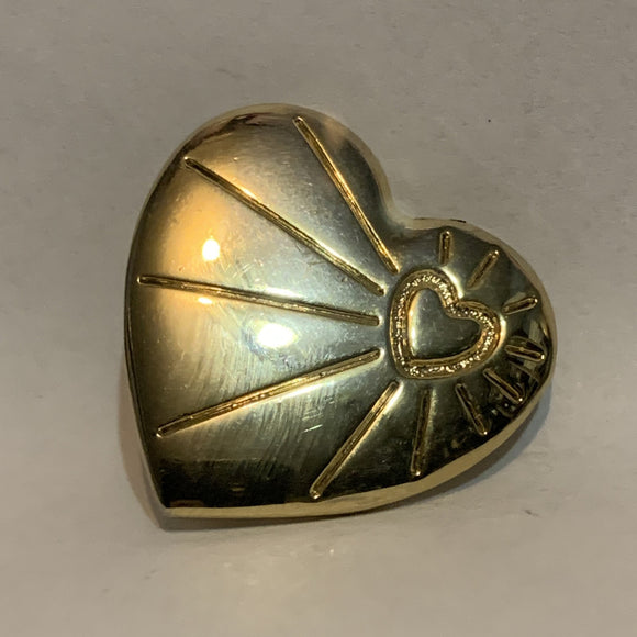 Shining Heart on a Heart Lapel Hat Pin