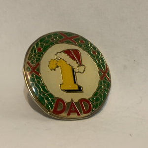 #1 DAD Santa Hat Christmas Lapel Hat Pin