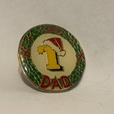 #1 DAD Santa Hat Christmas Lapel Hat Pin