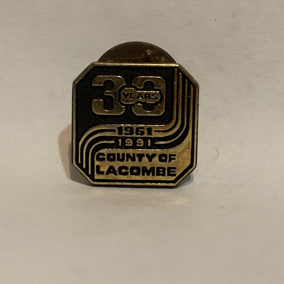 30 Years County of Lacombe 1961 1991 Alberta Lapel Hat Pin