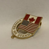 United We Stand Canada USA Flags Lapel Hat Pin