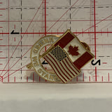 United We Stand Canada USA Flags Lapel Hat Pin