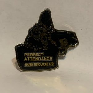 Perfect Attendance Raven Resources LTD Lapel Hat Pin