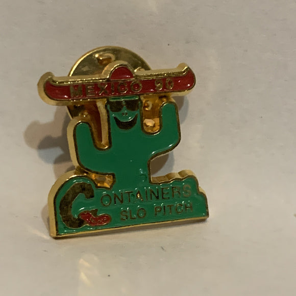 Mexico 90 Containers Slo Pitch Cactus Lapel Hat Pin