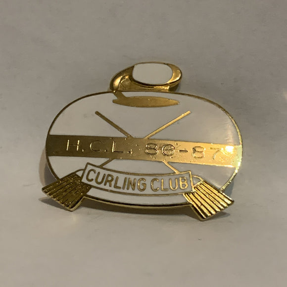 H.C.L. 86 87 Curling Club Logo Lapel Hat Pin