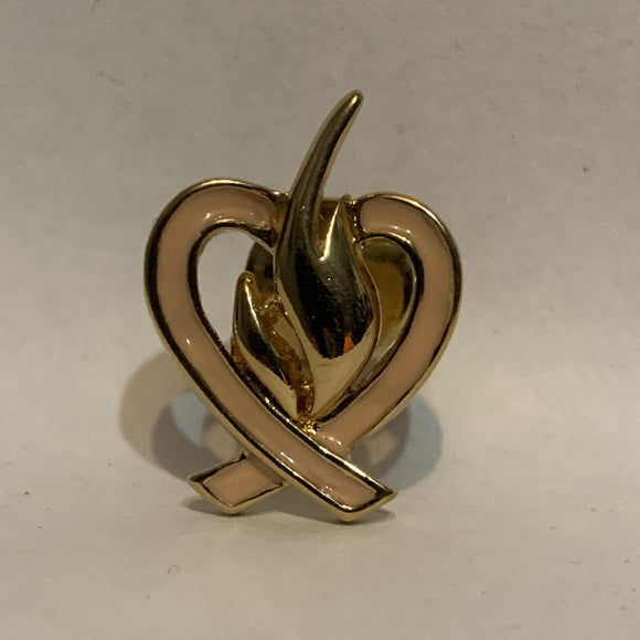 Pink Ribbon Natural Gas Flame Lapel Hat Pin