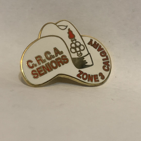 C.R.C.A. Seniors Olympics Calgary Zone 3 White Hat Lapel Hat Pin