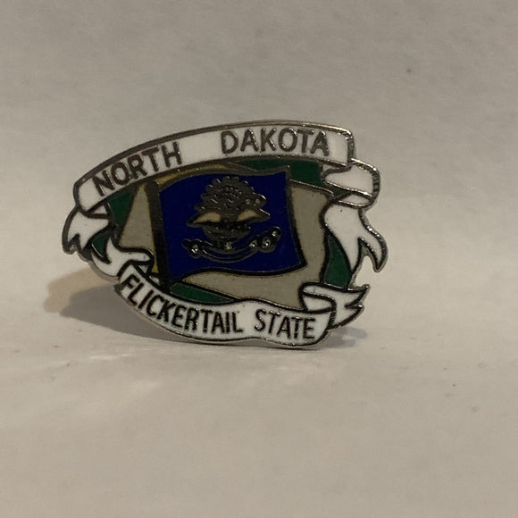 North Dakota Flickertail State Flag Logo Lapel Hat Pin