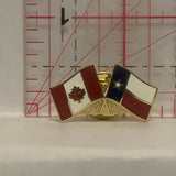 Canada Texas Friendship Flags Lapel Hat Pin