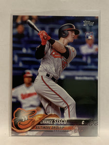 #185 Chance Sisco Rookie Baltimore Orioles 2018 Topps Series One Baseball Card