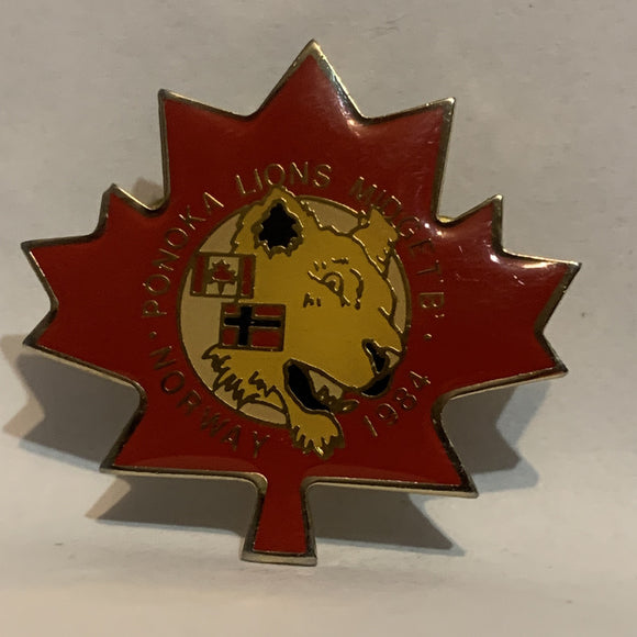 Ponoka Lions Midget B Norway 1984 Logo Lapel Hat Pin